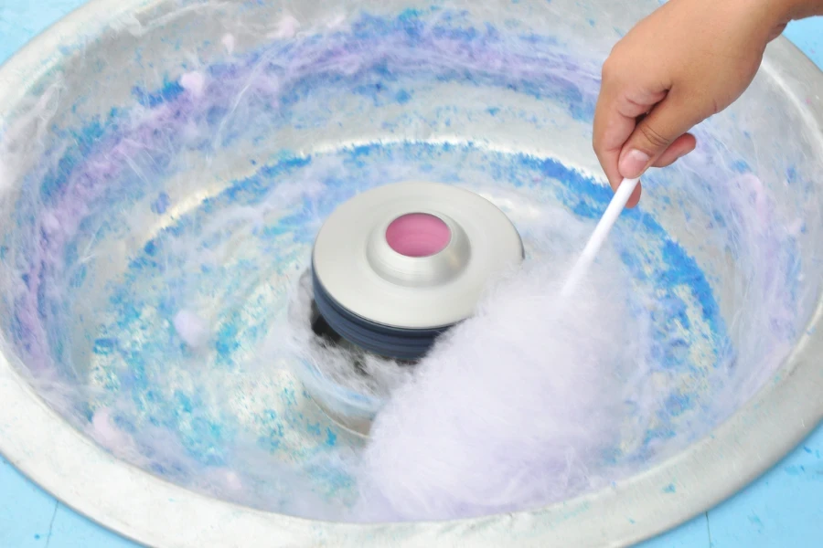 People making candy floss