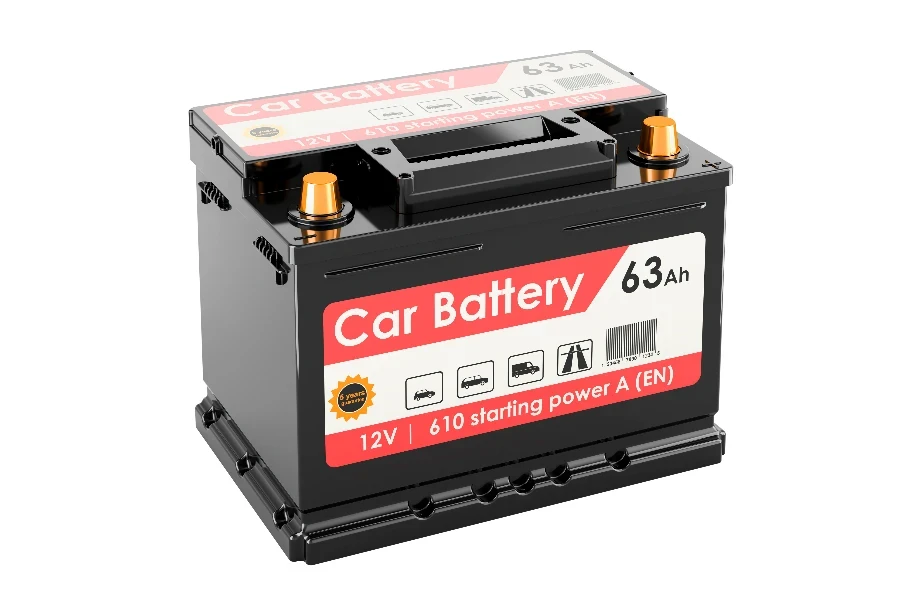 Car battery on a white background