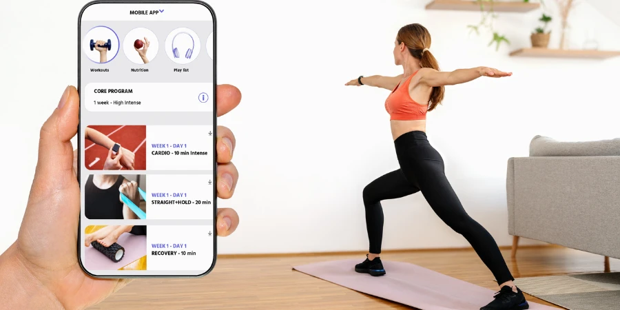 Home workout and yoga with sports mobile application