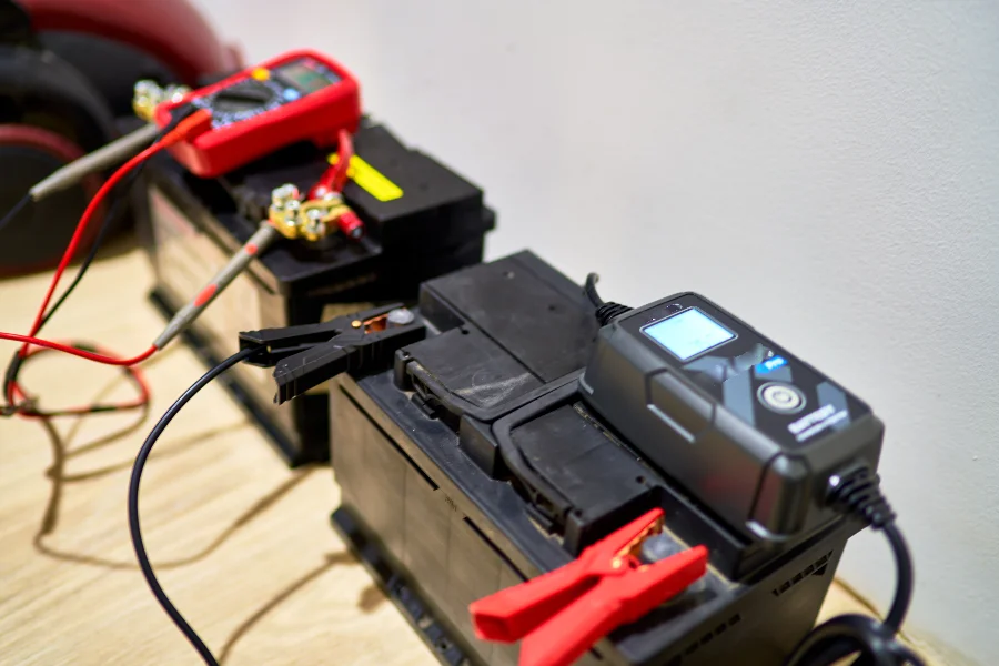 car battery is charged by the device