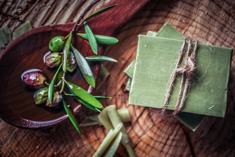 Traditional pure olive oil soap from greece
