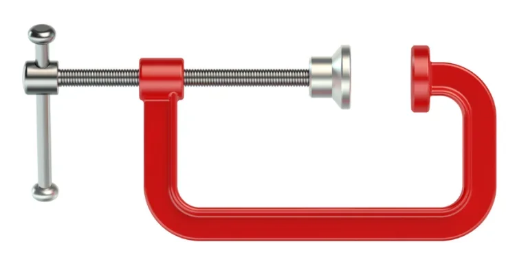 Red Clamp isolated on white background
