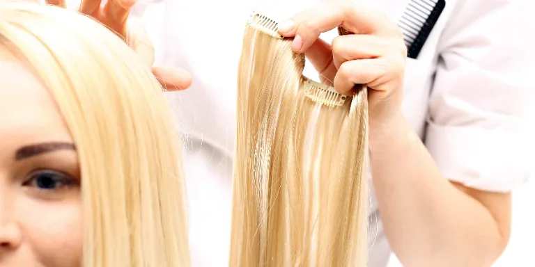 Barber prolongs the hair strands of hair buttoning
