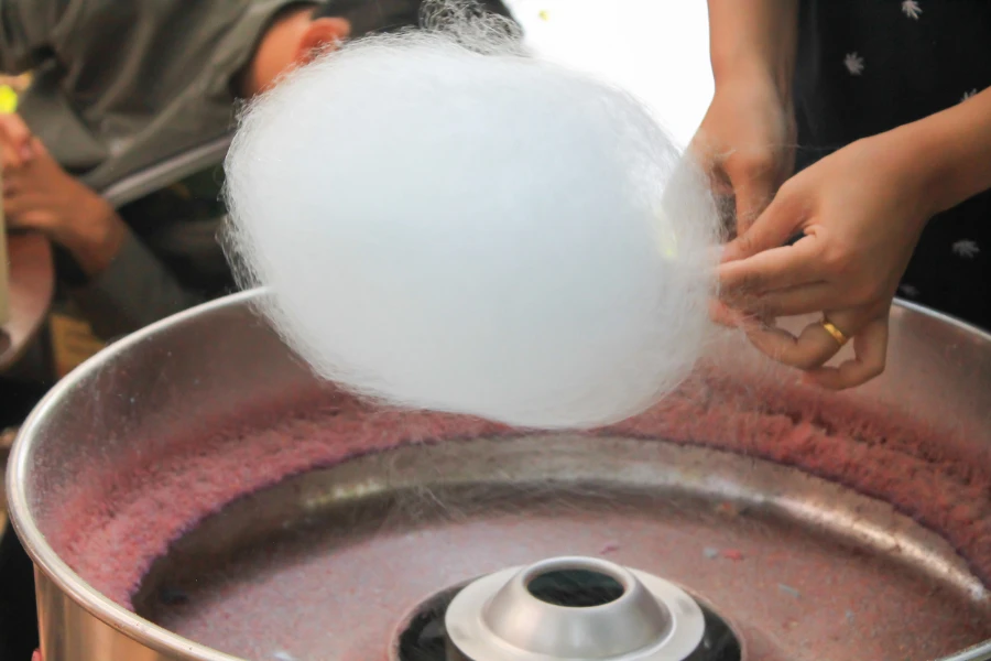 work process Made of cotton candy

