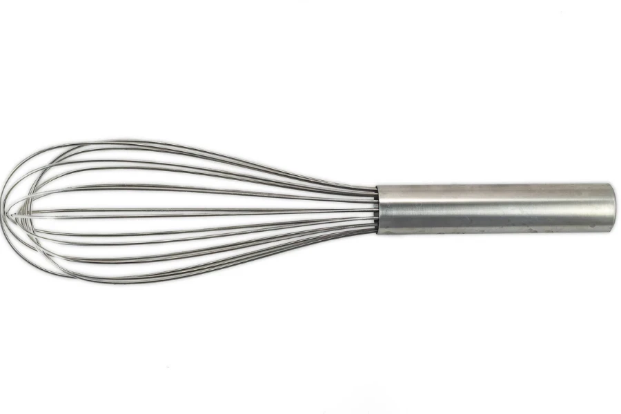 high quality steel wire whisk isolated in white background with clipping path
