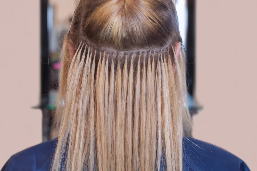 a blonde in a beauty salon
