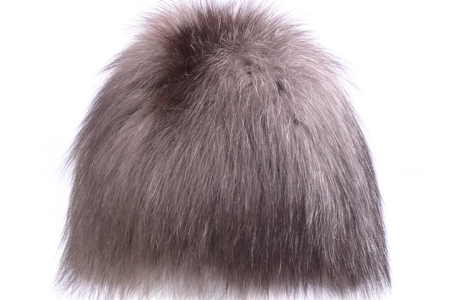 women's fur hat isolated on white