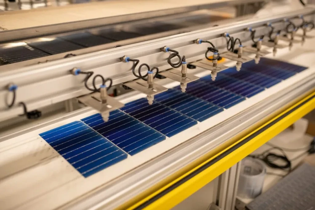 Manufacturing underway at the Tindo Solar factory in Adelaide