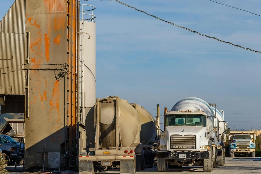 Industrial Structure and Fuel Tankers Parked