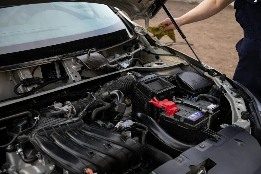 Open Hood of a Car