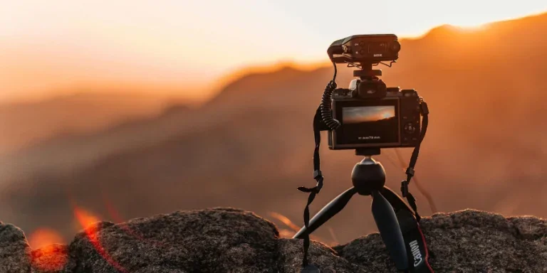 Selective Focus Photography of Action Camera With Stand