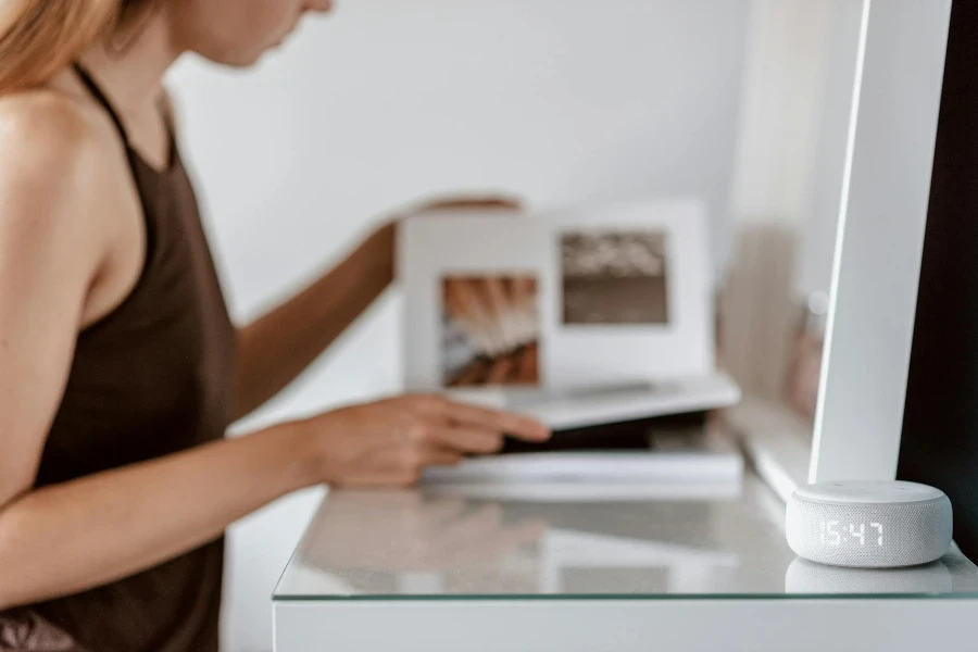 White Electronic Device on the Table