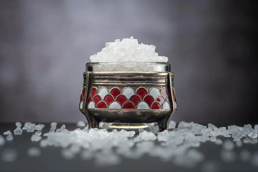 Close-up of a Container with Sea Salt 