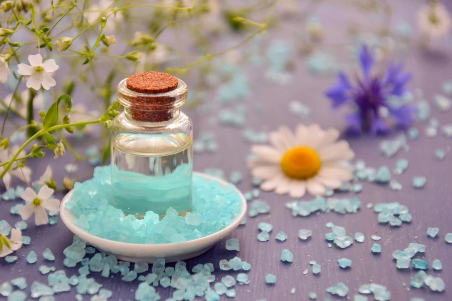 Clear Glass Bottle with Essential Oil