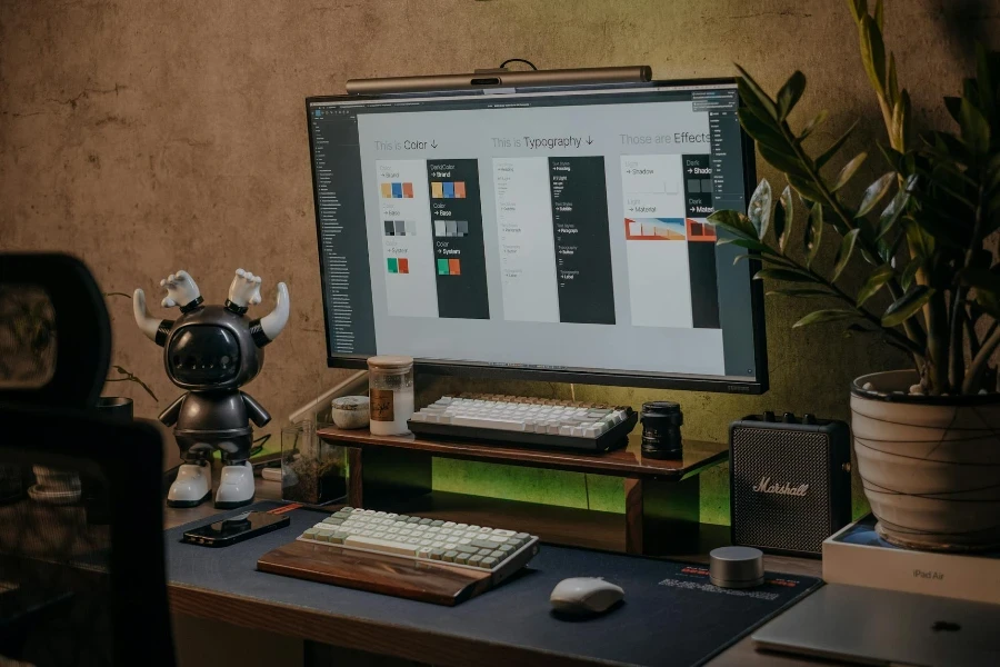 A Computer and Modern Devices on the Desk