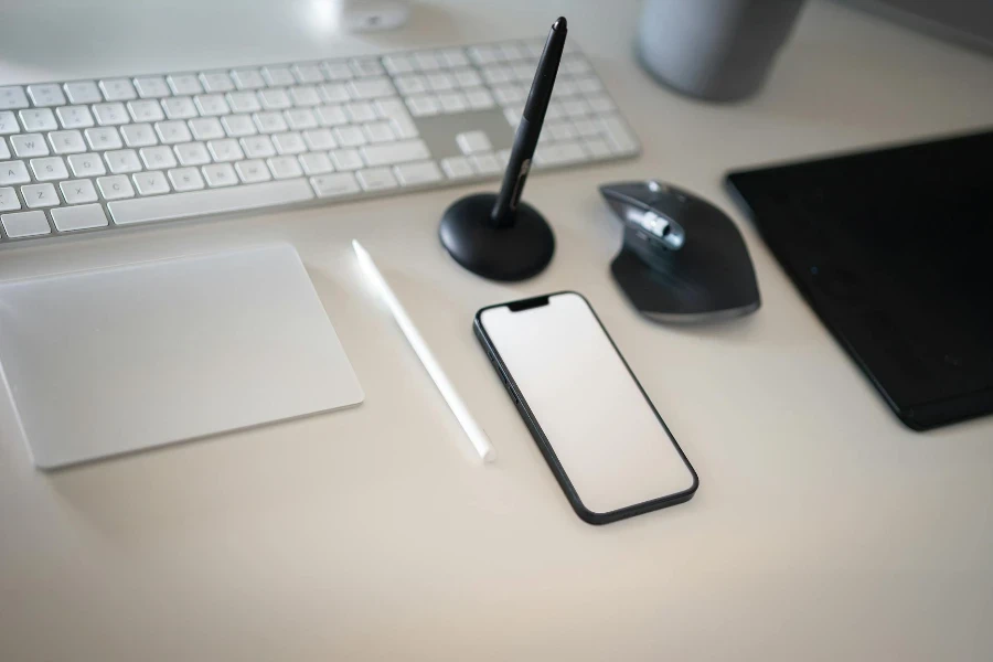 Modern Desk with Wireless Mouse