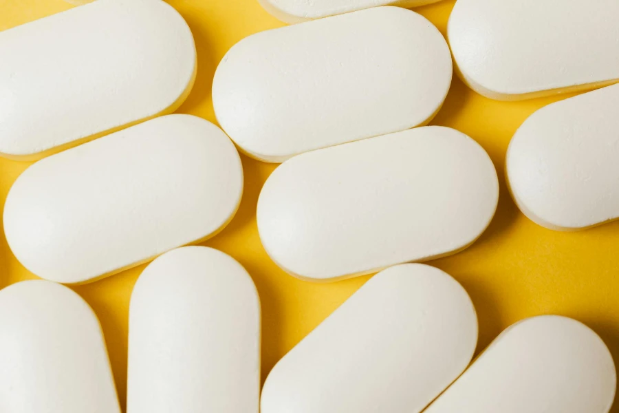 white ellipse shaped medical pills