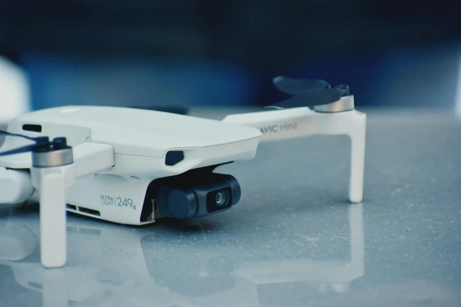 Close-Up Photo Of White Drone Camera