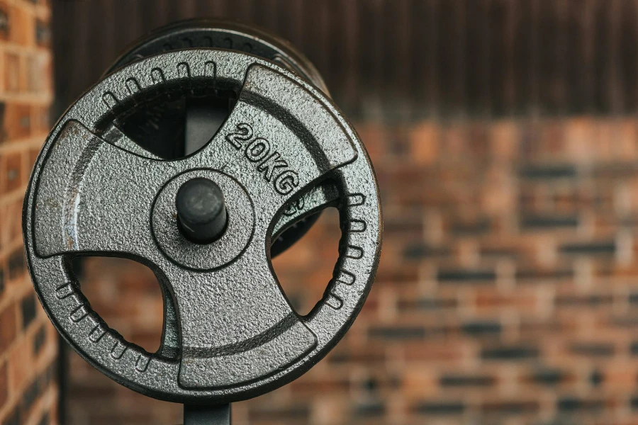 Modern black dumbbell