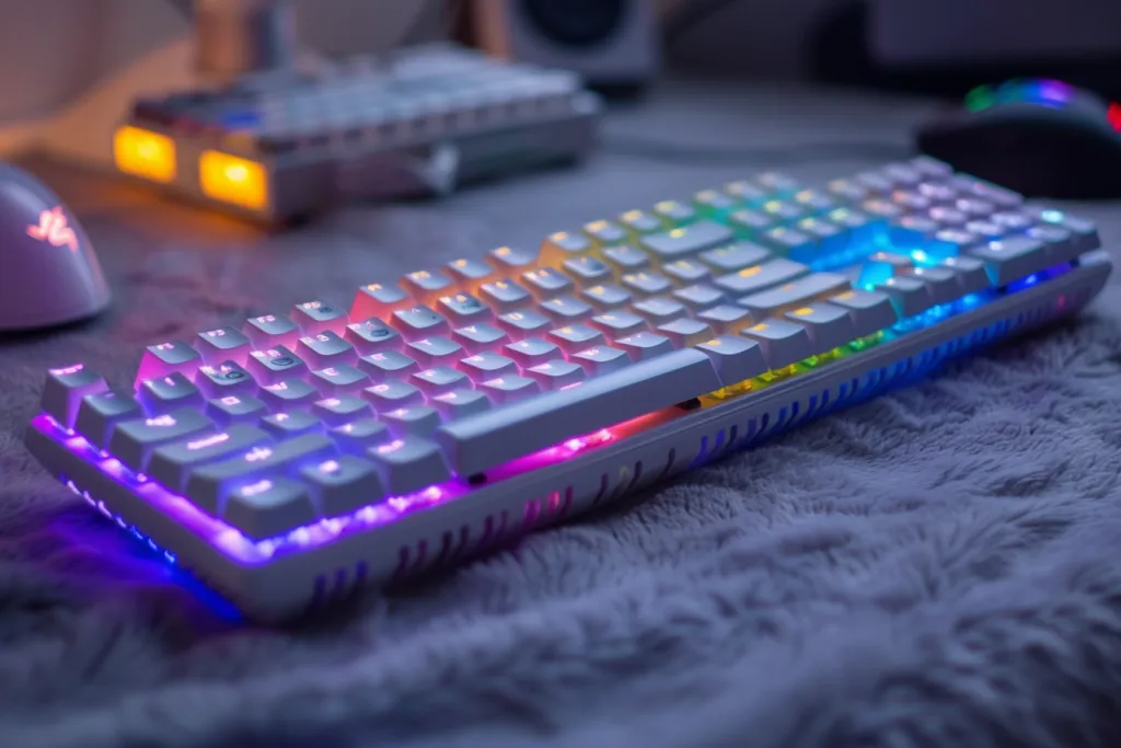 mouse set with rainbow LED lights