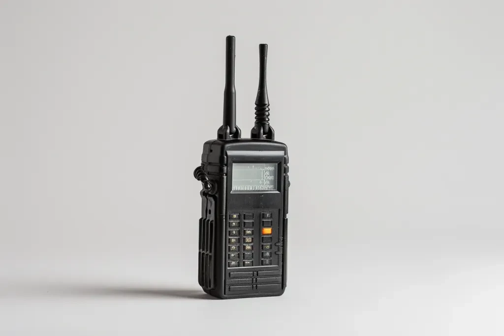 photograph of an walkie talker on white background