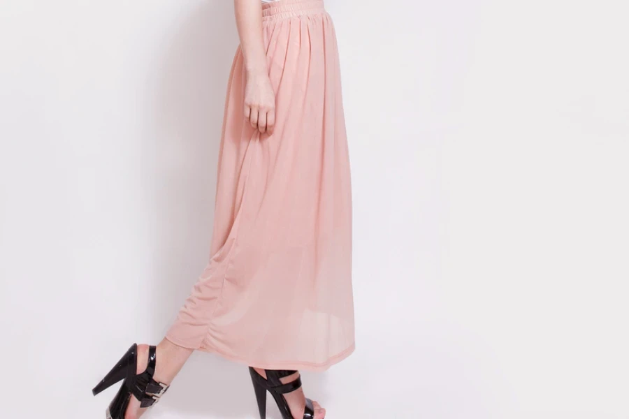 pink maxi skirt