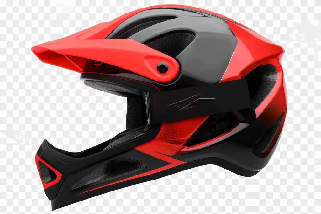 red and black helmet
