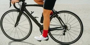 red cycling socks