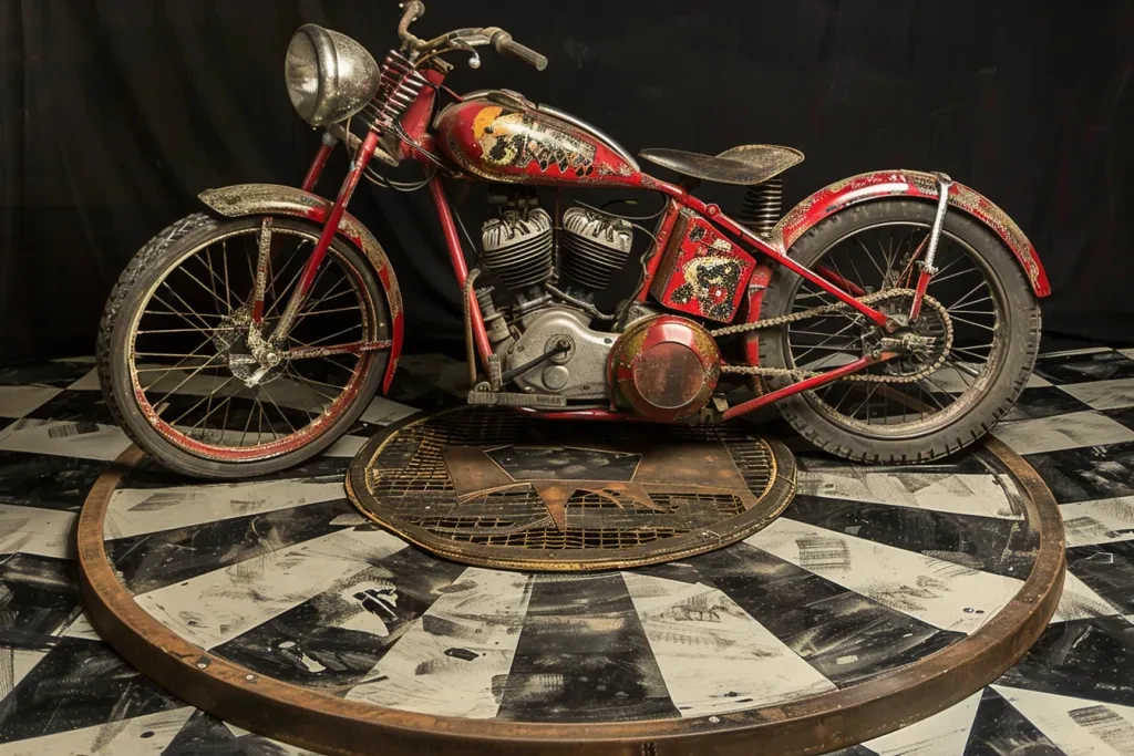 round metal mat under bike