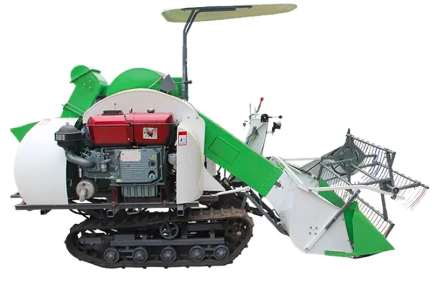 small rubber tracked harvester for rice, wheat and soya bean