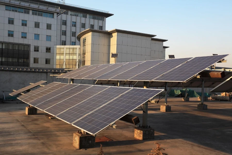 Solar panels on the roof