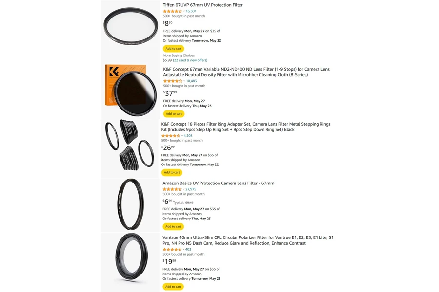 top-selling camera filters
