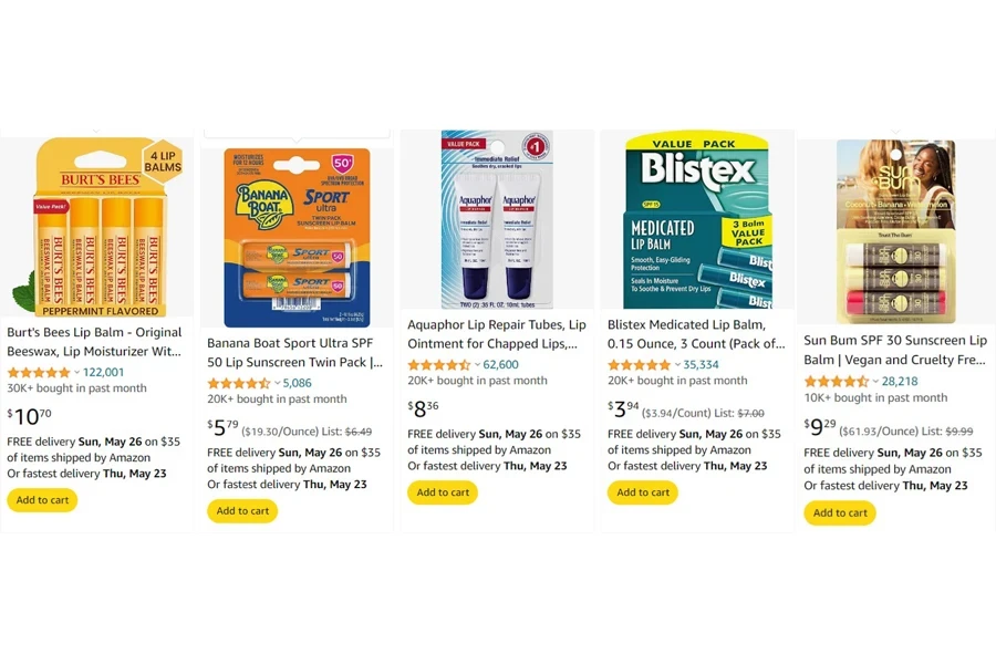 top-selling lip balms