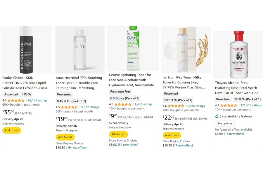 top-selling skin toners