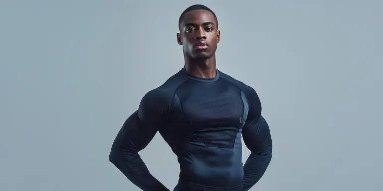 Long sleeved dark navy blue mesh shirt