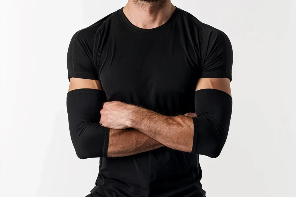 A man wearing a black sleeveless shirt