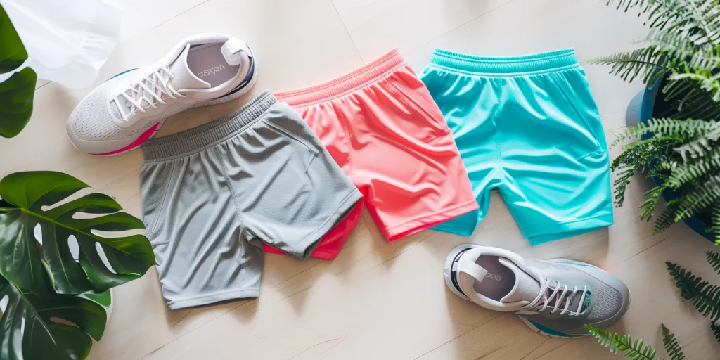 4 peças de shorts curtos lisos e planos em cores diferentes