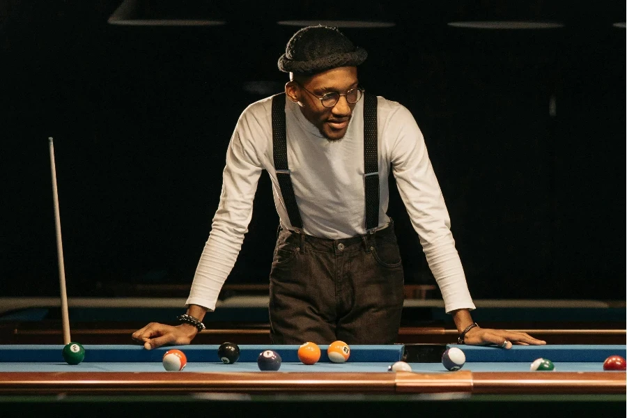 A Man Playing Billiard