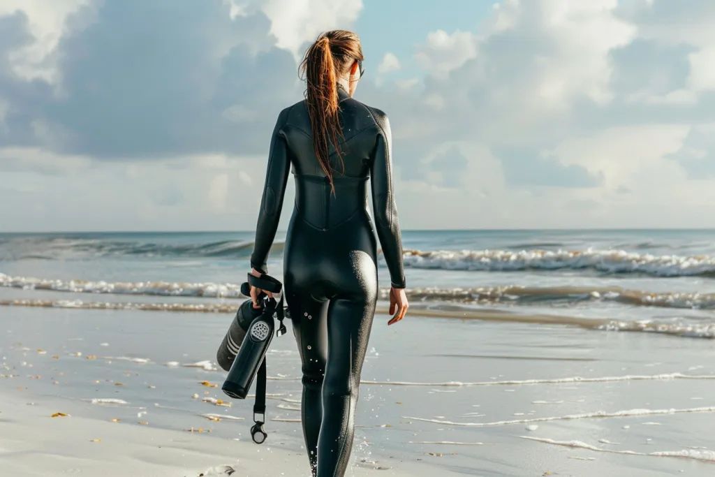 A full body photo of an attractive woman walking