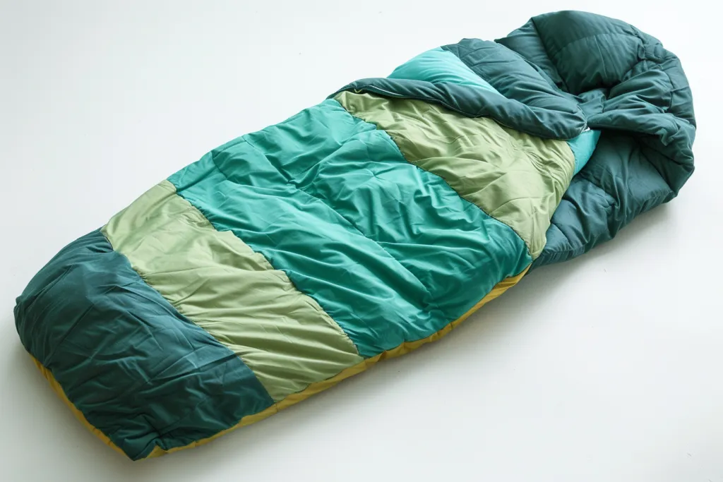 A green sleeping bag