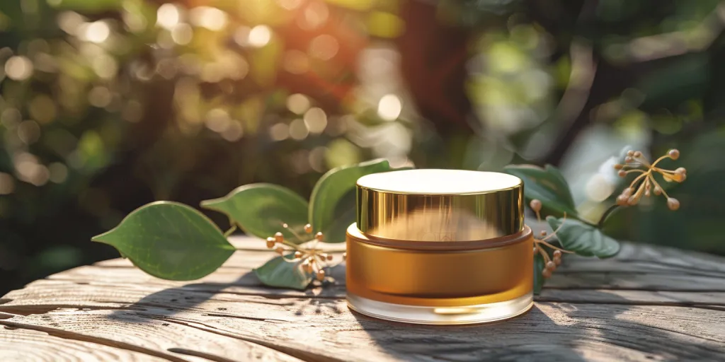 A luxurious cream jar with golden accents