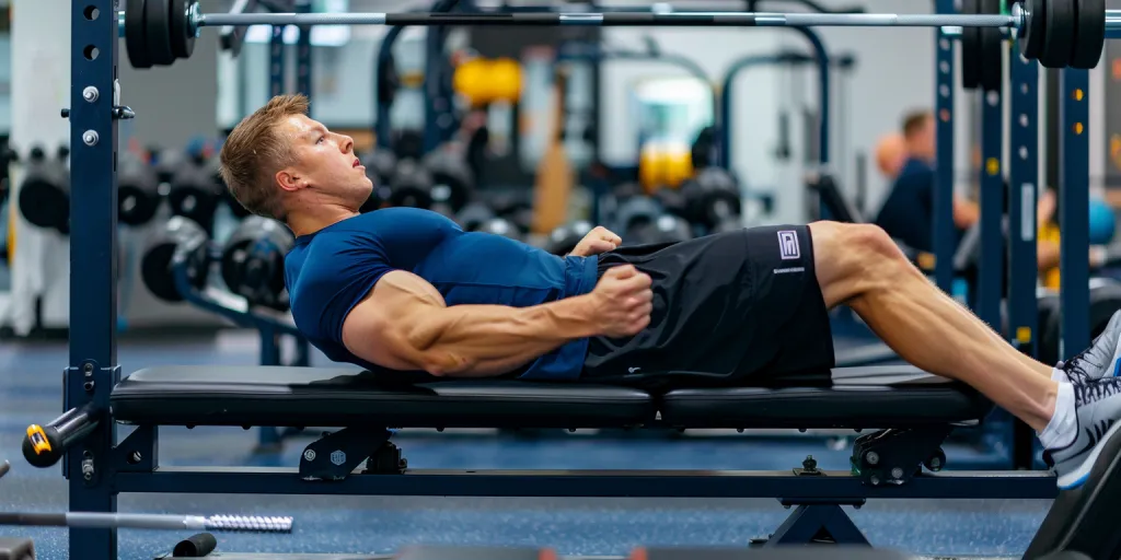 A man in a blue shirt and black shorts