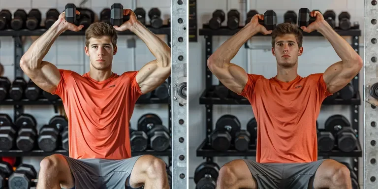A man is doing the curls