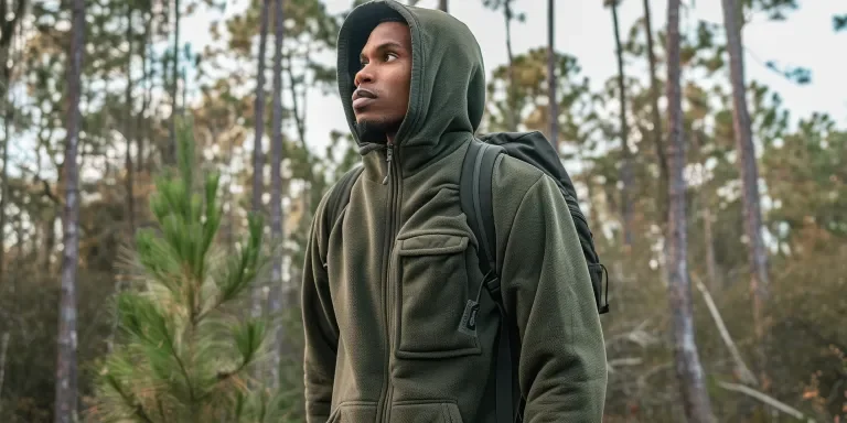 A man wearing a fleece jacket