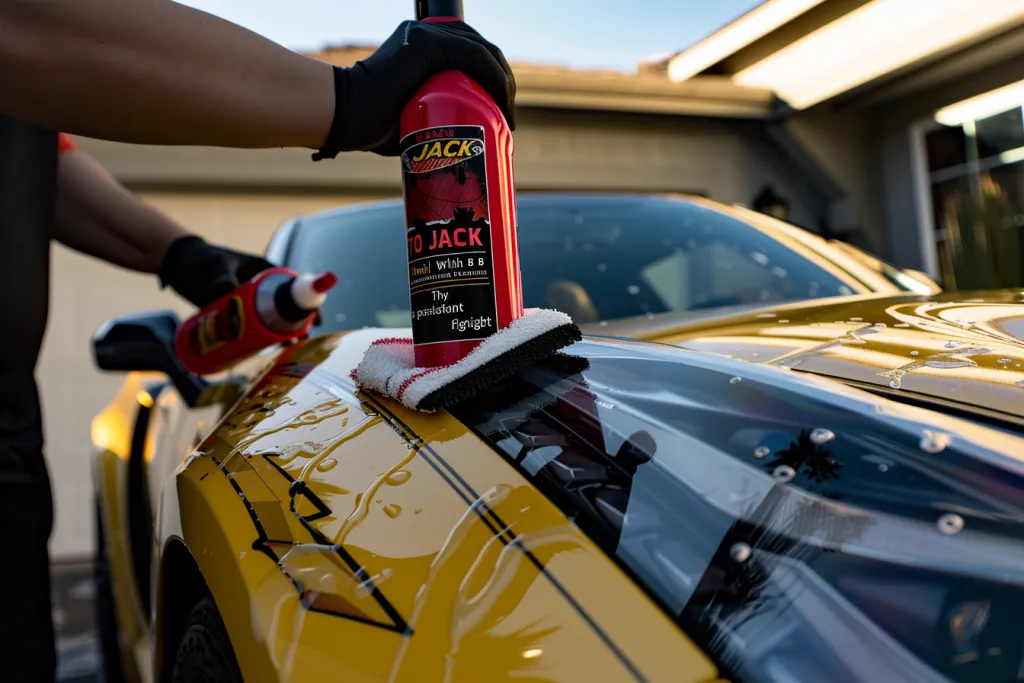 A person is using the car cleaning product