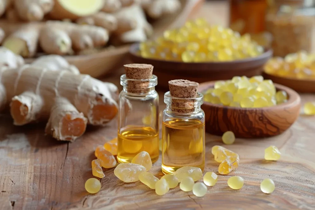 A photo featuring frankincense essential oil