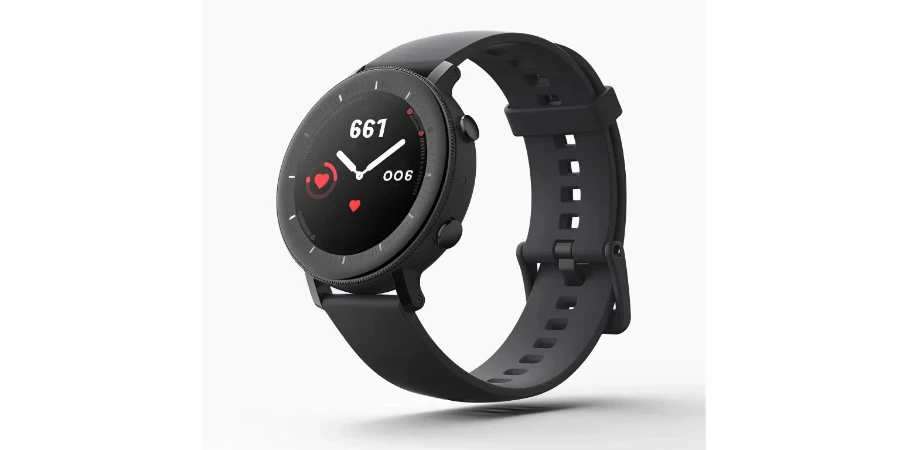 A smartwatch with a heart rate monitor