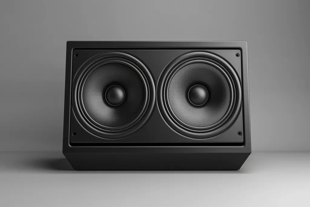 A subwoofer with black color