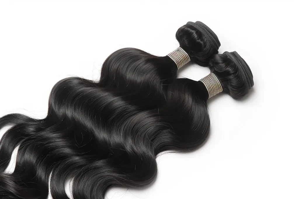 A three body wave hair bundle in black on top