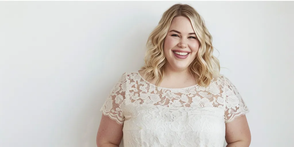 A white lace dress with short sleeves